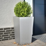 Set 2 Jardiniere Gradina Otel Galvanizat 45x45x75cm Ghiveci Inalt Exterior Interior Plante Flori Legume