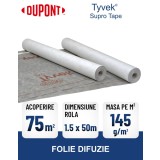 Folie anticondens si difuzie cu banda adeziva DUPONT TYVEK SUPRO TAPE