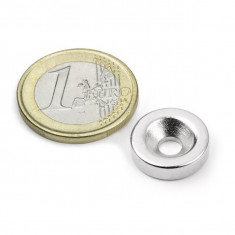 Magnet neodim disc cu gaura ingropata, Ø15&#215;4 mm, N35