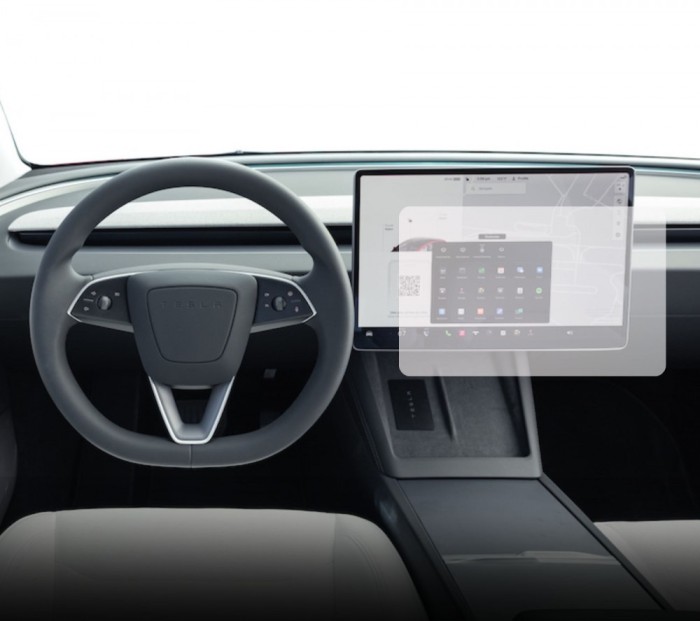 Folie Protectie Navigatie Tesla Model 3 2023+, Duragon, protectie Display Navigatie, silicon Transparent, Anti-zgarieturi, kit instalare