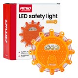 Lampa de avertizare urgenta AMiO cu lanterna, 12 LED, 9 moduri, magnet