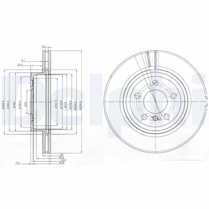 DELPHI BG3938 Disc frana