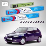 Cumpara ieftin Ștergătoare Citro&euml;n Saxo S1 Hatchback 1999-2004 | Set Față și Spate Flat Premium &ndash; TeamCar&reg;