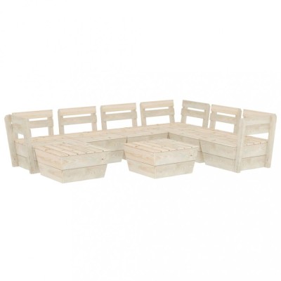 Set mobilier de gradina din palet 8 piese lemn de molid tratat foto