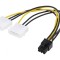 Cablu Alimentare Molex la PCIe 6pin 0.15m