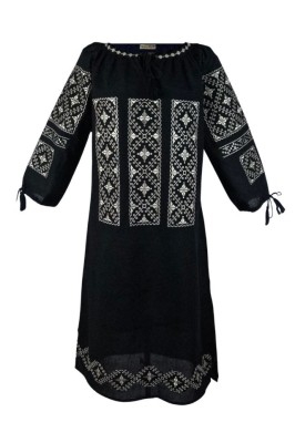 Rochie dama casual R11D, negru/bej , marimea S foto