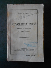 LEON DONICI - REVOLUTIA RUSA. AMINTIRI, SCHITE SI IMPRESII (1928) foto