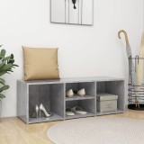 vidaXL Bancă depozitare pentru pantofi, gri beton, 105x35x35 cm, lemn