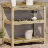 vidaXL Masă de plantare cu rafturi, 82,5x45x86,5 cm, lemn pin tratat