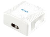 Soclu de perete RJ45 x2, albă, Cat 5e