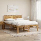 Cumpara ieftin Cadru de pat dublu cu spatar ROSTOCK Alb 150 x 200 cm