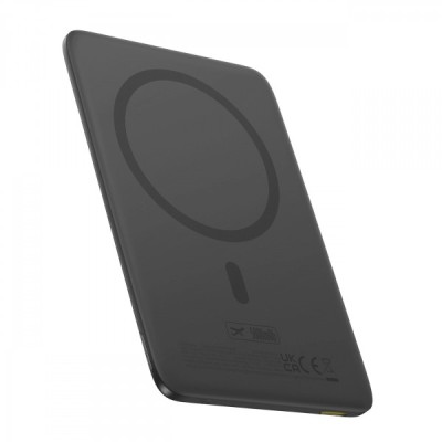 Baterie Externa Wireless Baseus PicoGo AM41, 5000mAh, 20W, PD + FQI, 1 x QI - 1 x USB-C, Neagra foto