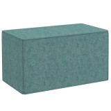 HOMCOM Taburet pentru Picioare 2 &icirc;n 1 cu Husă Detașabilă, Taburet Puf din Material cu Aspect de In, 75x41x41 cm, Verde | Aosom Romania