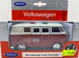 Macheta Volkswagen bus t1 *i Love italy* rosu/alb 1/34