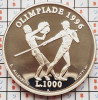 1345 San Marino 1000 Lire 1995 1996 Olympics (tiraj 50.000) km 332 UNC argint, Europa