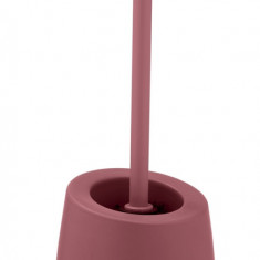Perie pentru toaleta cu suport, Wenko, Badi, 13.5 x 38 x 13.5 cm, ceramica, roz