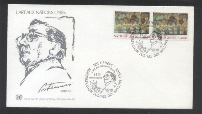 UN Geneva 1974 Art Mi.41-42 FDC UN.084
