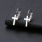 Cercei din inox Argintiu cu Tortita CRUCE N1562A