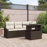 Cumpara ieftin Set de canapele pentru grădină 5 pcs Maro Rattan poli