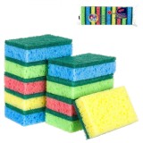 Bureți de Bucătărie, Dublu Strat, Set 10 Bucăți, Multicolor, Dimensiuni 9x6x2 cm, Oem