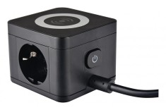 Prelungitor statie de incarcare 1.5m cablu H05VV-F 3G1.5 cu 2 prize schuko 16A 3 porturi USB 3V 2.4A si incarcare wireless 5W prin inductie maxim 3500