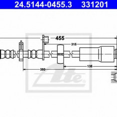 Conducta / cablu frana PEUGEOT EXPERT caroserie (VF3A, VF3U, VF3X) (2007 - 2016) ATE 24.5144-0455.3