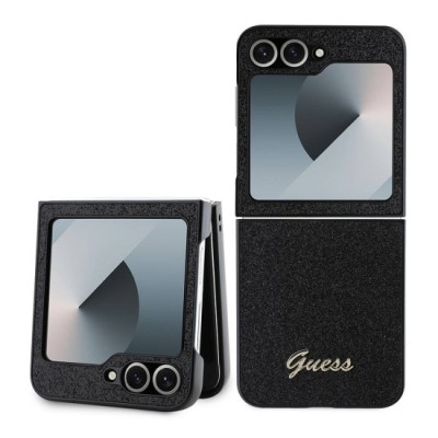 Husa pentru Samsung Galaxy Z Flip6 - Guess Glitter Script (GUHCZF6HGGSHK) - Black foto
