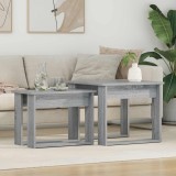 vidaXL Set de măsuțe de cafea 2 pcs Gri Sonoma Lemn compozit 8000129