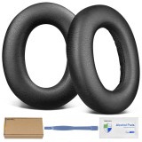 Set 2 Bureti Negru Spuma Memorie Piele Ecologica pentru Casti Bowers &amp; Wilkins PX7 Over-Ear