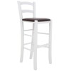 Scaun Paesana bar - cadru alb - imitatie piele maro - 15611