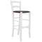 Scaun Paesana bar - cadru alb - imitatie piele maro - 15611
