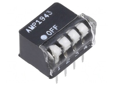 Comutator DIP-SWITCH 4 Secțiuni OFF-ON 0,0025A 24VDC foto