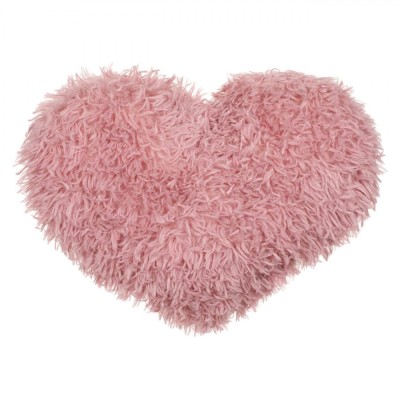 Perna Decorativa Shaggy Inima Dusty Pink 44x39 cm foto