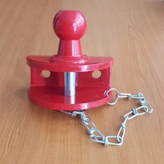 Cupla remorcare cu functie dubla, cu bila si bolt, rosie, suporta pana la 3000 kg