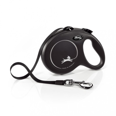 Flexi New Classic, L Tape, lesa retractabila, 5m, negru foto