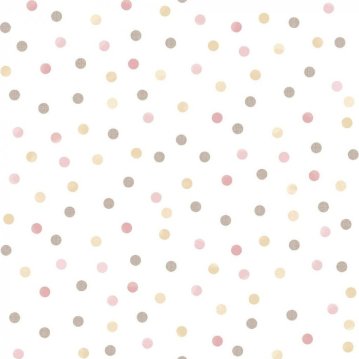 Noordwand Tapet &bdquo;Mondo baby Confetti Dots&rdquo;, roz, alb si maro GartenMobel Dekor