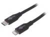 Cablu USB 2.0 Lightning la USB-C 1m Negru 87W, Goobay