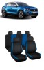 Set huse scaune Volkswagen T-Roc (2019-2023) Negru-Albastru