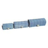 Set 3 cutii din bete de bambus cufar albastru, Stonemania Bijou