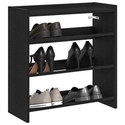 vidaXL Pantofar, negru, 60x25x62 cm, lemn prelucrat foto