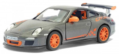 Macheta Kinsmart Porsche 911 GT3RS 1:36 Gri/Portocaliu KT5352 foto