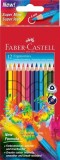 Creioane colorate triunghiulare Faber-castell Ergonomics, 12 culori