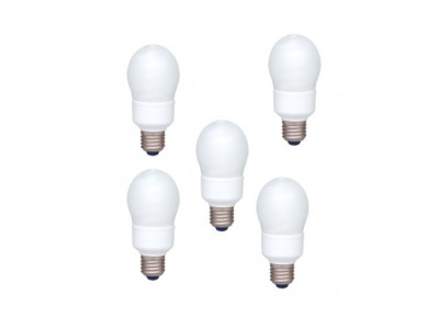 SET 5 becuri fluorescent Panasonic, soclu E27, putere 13W, forma oval, lumina alb rece, alimentare 220 - 240 V, &amp;quot;EFA13E672V-5&amp;quot; (timbru verde 2.25 lei) foto
