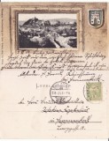Sighisoara-litografie, art nouveau, heraldica - RR
