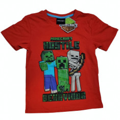 Tricou Minecraft ORIGINAL Hostile Behaviour 5-12 ani + Bratara CADOU !!