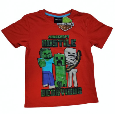 Tricou Minecraft ORIGINAL Hostile Behaviour 5-12 ani + Bratara CADOU !! foto