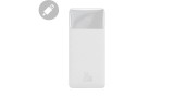 Baseus Bipow powerbank cu &icirc;ncărcare rapidă 30000mAh 20W alb (ediție de peste mări) + cablu USB-A - Micro USB 0,25m alb (PPBD050401)