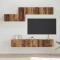 vidaXL Set comodă TV 7 pcs Lemn vechi 60 x 30 x 30 cm Lemn compozit