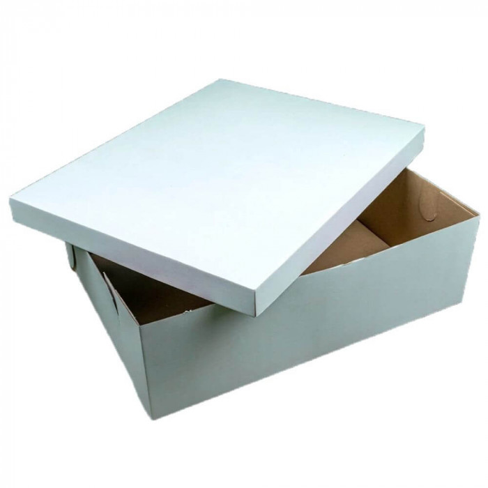 Set 25 Cutii Tort CT9, 610x510x160 mm, Carton Alb/Natur