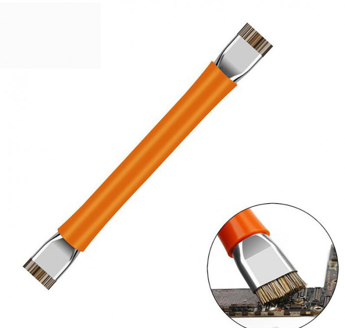 Scule Service Anti-Static Brush, Double Head Insulation Hard Brush For Phone PCB BGA